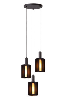 Lucide LAMBRES hanglamp 3-lichts zwart