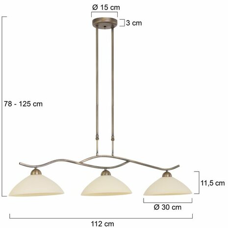 Steinhauer CAPRI hanglamp 3-lichts