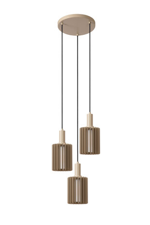 Lucide LAMBRES hanglamp 3-lichts taupe